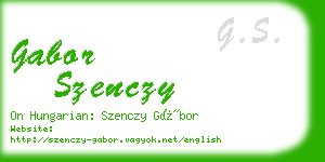 gabor szenczy business card